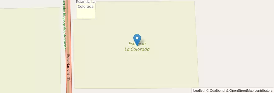 Mapa de ubicacion de Estancia La Colorada en Arjantin, Córdoba, Departamento General Roca, Pedanía Jagüeles.