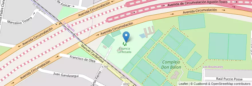 Mapa de ubicacion de Estancia La Rosada en Argentine, Córdoba, Departamento Capital, Pedanía Capital, Córdoba, Municipio De Córdoba.
