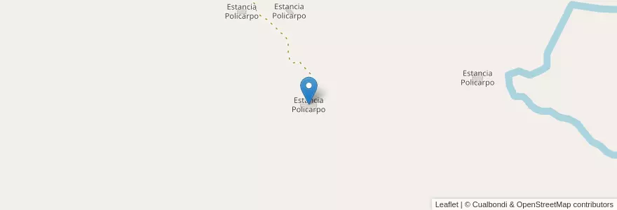 Mapa de ubicacion de Estancia Policarpo en アルゼンチン, Departamento Ushuaia, ティエラ・デル・フエゴ州.