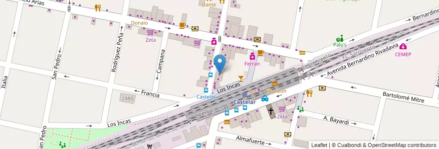 Mapa de ubicacion de Estancia San Francisco en 阿根廷, 布宜诺斯艾利斯省, Partido De Morón, Castelar.
