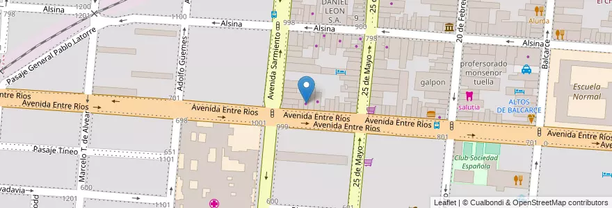 Mapa de ubicacion de estanterias abc en Аргентина, Сальта, Capital, Municipio De Salta, Salta.