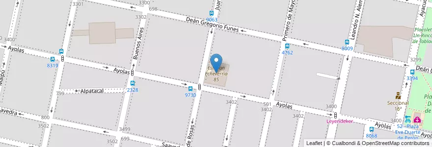 Mapa de ubicacion de Esteban Echeverría 85 en Argentina, Santa Fe, Departamento Rosario, Municipio De Rosario, Rosario.
