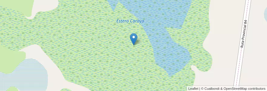 Mapa de ubicacion de Estero Caraya en Аргентина, Корриентес, Departamento Lavalle, Municipio De Yatay Tí Calle, Yatay Tí Calle.