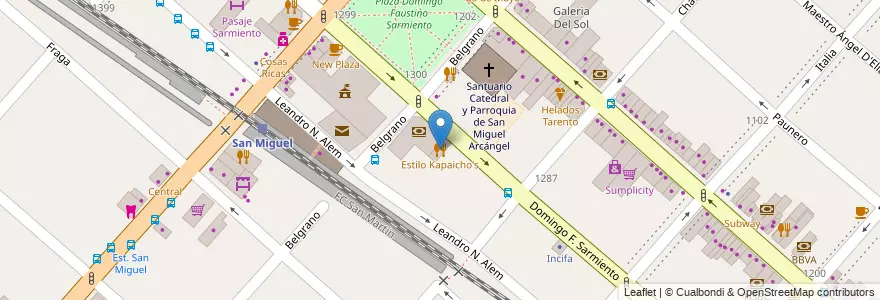 Mapa de ubicacion de Estilo Kapaicho's en Argentinië, Buenos Aires, Partido De San Miguel, San Miguel.