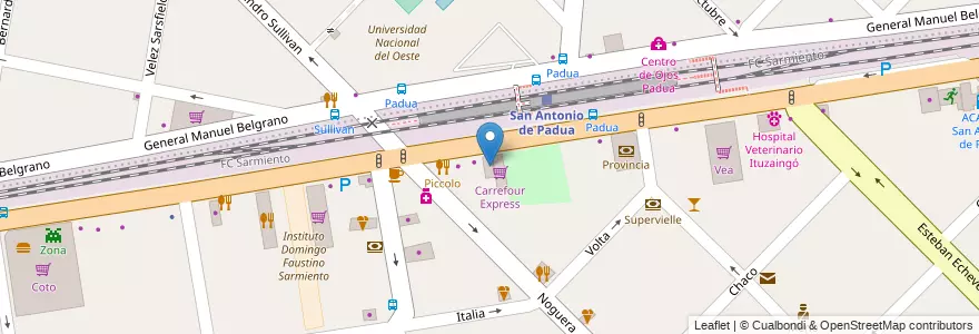 Mapa de ubicacion de Estilo Salud en アルゼンチン, ブエノスアイレス州, Partido De Merlo, San Antonio De Padua.