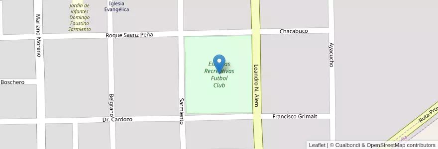 Mapa de ubicacion de Estrellas Recreativas Futbol Club en 아르헨티나, Córdoba, Departamento General Roca, Pedanía Italó, Jovita.