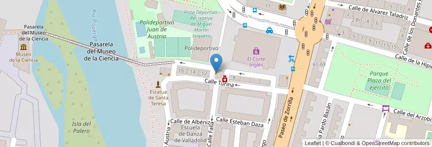 Mapa de ubicacion de Estribos en Spagna, Castilla Y León, Valladolid, Valladolid.