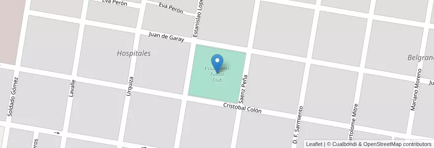 Mapa de ubicacion de Estudiantes Futbol Club en Аргентина, Санта-Фе, Departamento Vera, Municipio De Vera, Vera.
