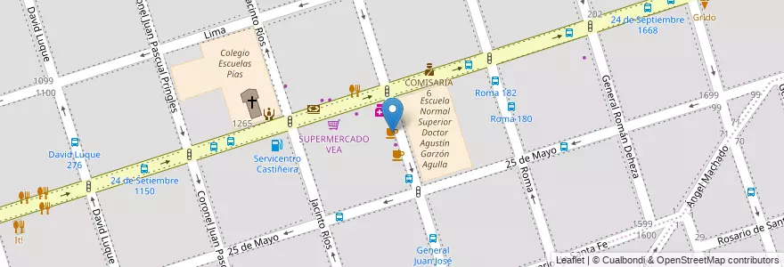 Mapa de ubicacion de ESTUDIANTINA en Аргентина, Кордова, Departamento Capital, Pedanía Capital, Córdoba, Municipio De Córdoba.