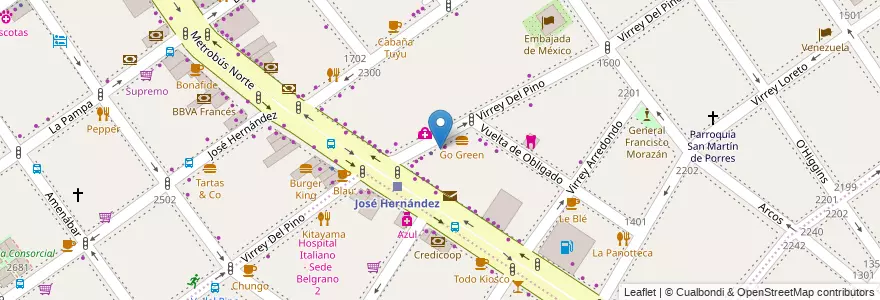 Mapa de ubicacion de Estudio de danzas Silvia Roller, Belgrano en Arjantin, Ciudad Autónoma De Buenos Aires, Buenos Aires, Comuna 13.