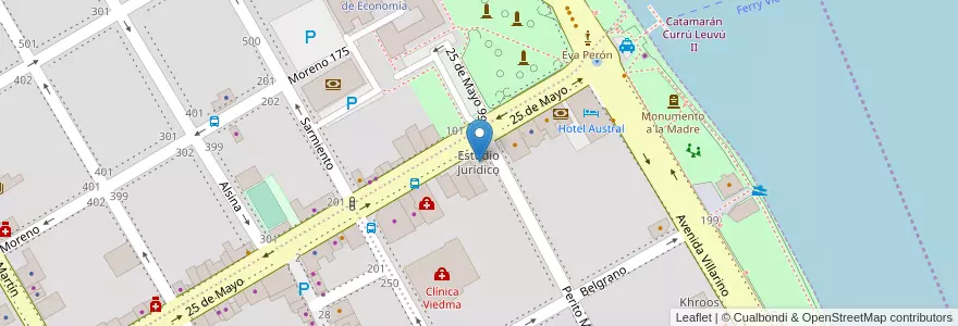 Mapa de ubicacion de Estudio Jurídico en 아르헨티나, 리오네그로주, Departamento Adolfo Alsina, Viedma, Viedma.