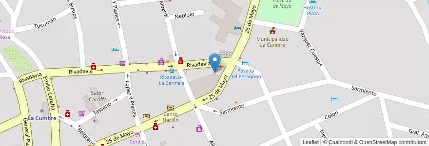 Mapa de ubicacion de Estudios Canal 11 en 아르헨티나, Córdoba, Departamento Punilla, Pedanía Dolores, Municipio De La Cumbre.