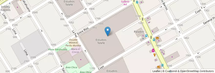 Mapa de ubicacion de Estudios Telefé en Arjantin, Buenos Aires, Partido De San Isidro, Martínez.