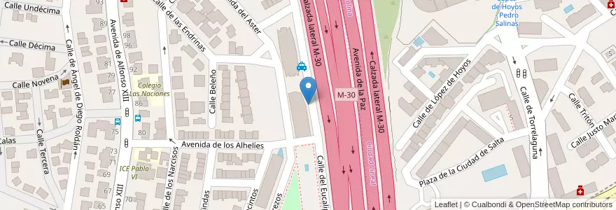 Mapa de ubicacion de EUCALIPTO, CALLE, DEL,25 en スペイン, マドリード州, Comunidad De Madrid, Área Metropolitana De Madrid Y Corredor Del Henares, Madrid.