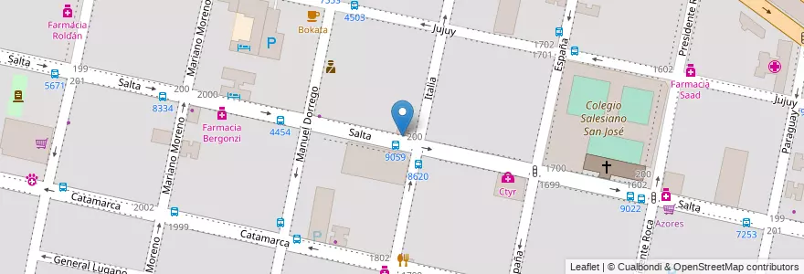 Mapa de ubicacion de Eukanuba en アルゼンチン, サンタフェ州, Departamento Rosario, Municipio De Rosario, ロサリオ.