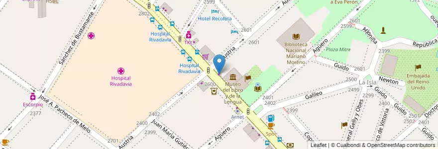 Mapa de ubicacion de Eukanula, Recoleta en アルゼンチン, Ciudad Autónoma De Buenos Aires, Comuna 2, ブエノスアイレス.