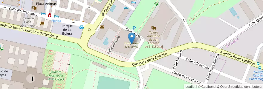 Mapa de ubicacion de Euroforum El Escorial en 西班牙, Comunidad De Madrid, Comunidad De Madrid, Cuenca Del Guadarrama, San Lorenzo De El Escorial.