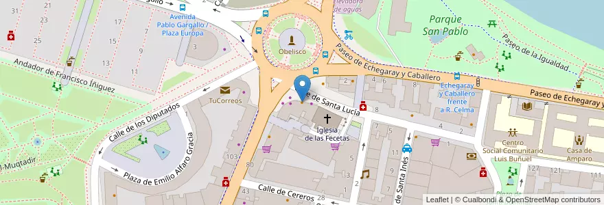 Mapa de ubicacion de Europa Plaza en スペイン, アラゴン州, サラゴサ, Zaragoza, サラゴサ.