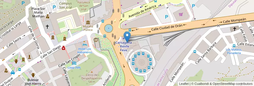 Mapa de ubicacion de Europcar en Spanien, Region Murcia, Region Murcia, Campo De Cartagena Y Mar Menor, Cartagena.