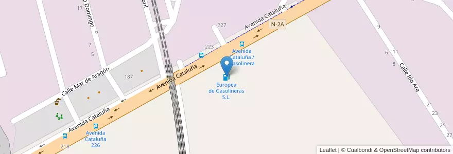 Mapa de ubicacion de Europea de Gasolineras S.L. en 西班牙, Aragón, 萨拉戈萨, Zaragoza, 萨拉戈萨.