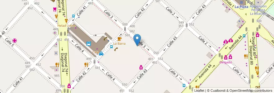 Mapa de ubicacion de Euterpe Estudio, Casco Urbano en Argentinië, Buenos Aires, Partido De La Plata, La Plata.