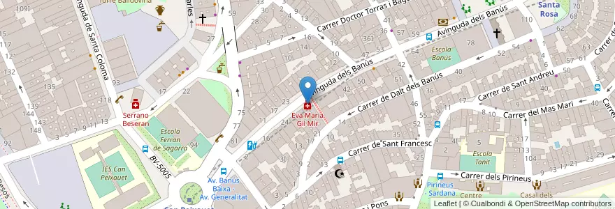 Mapa de ubicacion de Eva Maria Gil Mir en 西班牙, Catalunya, Barcelona, Barcelonès, Santa Coloma De Gramenet.