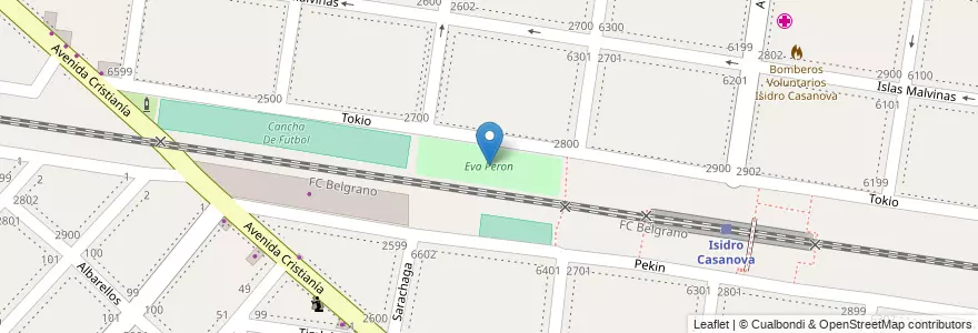 Mapa de ubicacion de Eva Peron en Argentine, Province De Buenos Aires, Partido De La Matanza, Isidro Casanova.