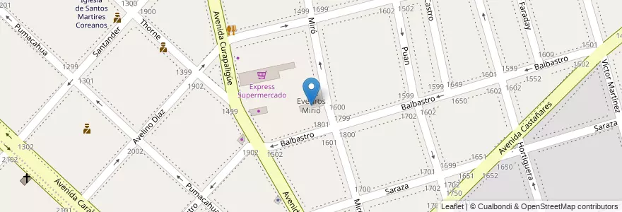 Mapa de ubicacion de Evenros Mirio, Parque Chacabuco en 아르헨티나, Ciudad Autónoma De Buenos Aires, Comuna 7, 부에노스아이레스.