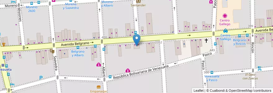 Mapa de ubicacion de Eventos Belgrano, Balvanera en Argentinië, Ciudad Autónoma De Buenos Aires, Comuna 3, Buenos Aires.