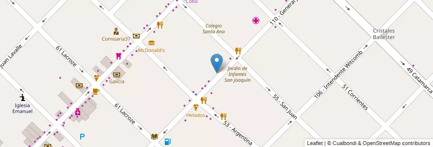 Mapa de ubicacion de Eventos Boulevard en Arjantin, Buenos Aires, Partido De General San Martín, Villa Ballester.