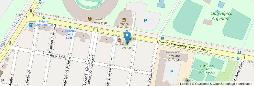 Mapa de ubicacion de Everlast, Belgrano en 阿根廷, Ciudad Autónoma De Buenos Aires, 布宜诺斯艾利斯, Comuna 13.