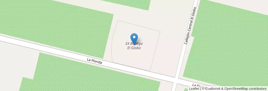 Mapa de ubicacion de EX Bodega El Globo en 아르헨티나, 칠레, Mendoza, Departamento Rivadavia.