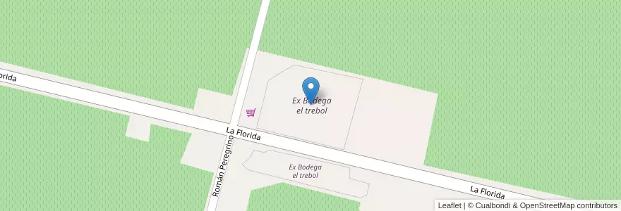 Mapa de ubicacion de Ex Bodega el trebol en Argentine, Chili, Mendoza, Departamento Rivadavia.
