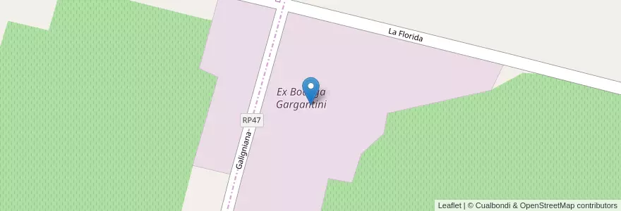 Mapa de ubicacion de Ex Bodega Gargantini en Argentina, Chile, Mendoza, Departamento Rivadavia.