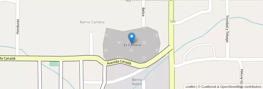 Mapa de ubicacion de Ex Cantera en アルゼンチン, ミシオネス州, Departamento San Ignacio, Municipio De Jardín América.