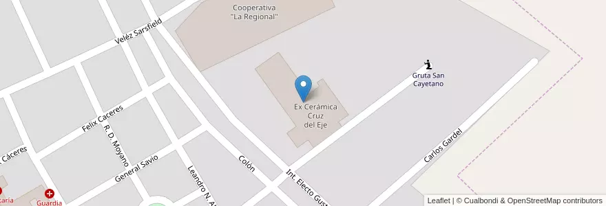 Mapa de ubicacion de Ex Cerámica Cruz del Eje en آرژانتین, Córdoba, Departamento Cruz Del Eje, Municipio De Cruz Del Eje, Pedanía Cruz Del Eje, Cruz Del Eje.