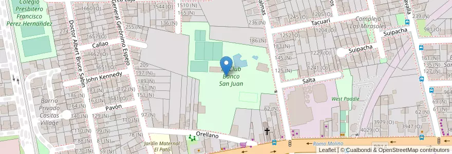 Mapa de ubicacion de Ex Club Banco San Juan en Аргентина, Сан-Хуан, Чили, Rivadavia.