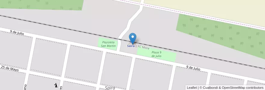 Mapa de ubicacion de Ex Estación Saira - Centro Cultural Saira en Argentine, Córdoba, Departamento Marcos Juárez, Pedanía Colonias, Comuna De Saira, Saira.
