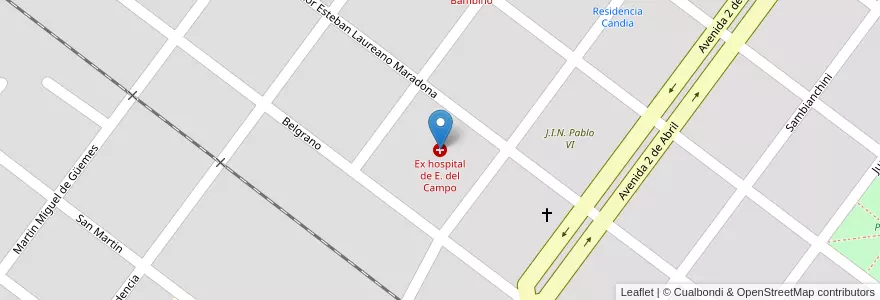 Mapa de ubicacion de Ex hospital de E. del Campo en Argentinië, Formosa, Departamento Patiño, Municipio De Estanislao Del Campo, Estanislao Del Campo.
