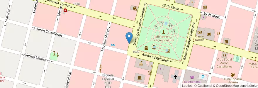 Mapa de ubicacion de Ex-Hotel Mayo en Argentinië, Santa Fe, Departamento Las Colonias, Municipio De Esperanza, Esperanza.