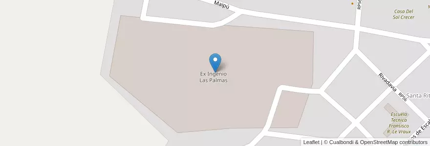 Mapa de ubicacion de Ex Ingenio Las Palmas en 阿根廷, Chaco, Departamento Bermejo, La Leonesa - Las Palmas, Municipio De Las Palmas.