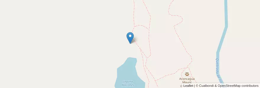 Mapa de ubicacion de Ex refugio laguna Horcones en Argentine, Chili, Mendoza, Departamento Las Heras, Distrito Las Cuevas.