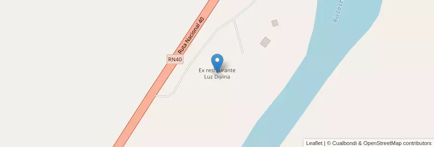 Mapa de ubicacion de Ex restaurante Luz Divina en آرژانتین, استان سانتا کروس، آرژانتین, شیلی, Lago Argentino.