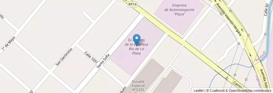 Mapa de ubicacion de Ex talleres de la empresa Rio de La Plata en 阿根廷, 布宜诺斯艾利斯省, Partido De Florencio Varela, Bosques.