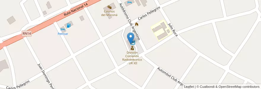 Mapa de ubicacion de Ex Terminal de Ómnibis de Bernardo de Irigoyen en アルゼンチン, ミシオネス州, Departamento General Manuel Belgrano, Municipio De Bernardo De Irigoyen.