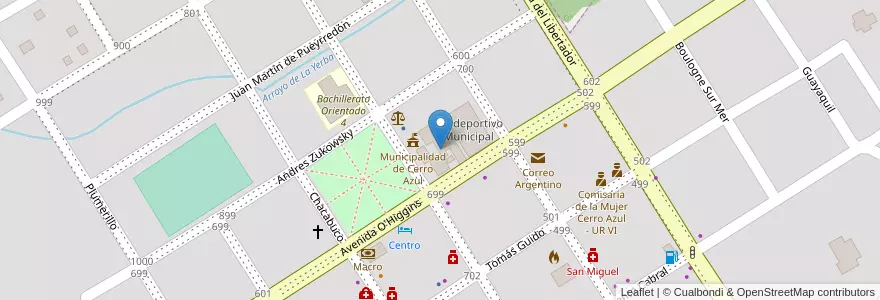 Mapa de ubicacion de Ex Terminal en Argentina, Misiones, Departamento Leandro N. Alem, Municipio De Cerro Azul, Cerro Azul.