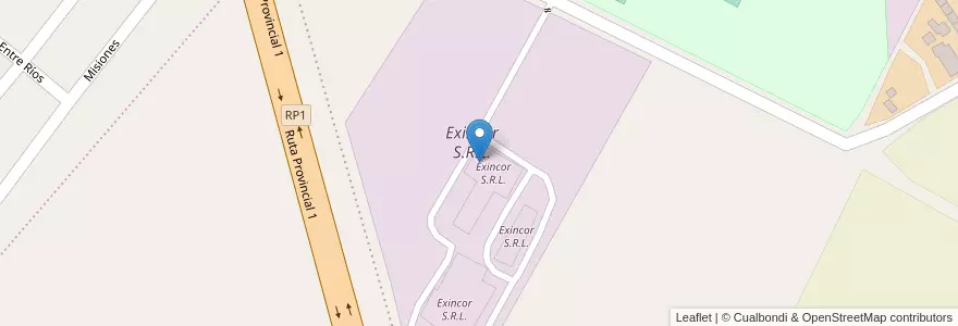 Mapa de ubicacion de Exincor S.R.L. en الأرجنتين, Jujuy, Departamento Palpalá, Municipio De Palpalá.