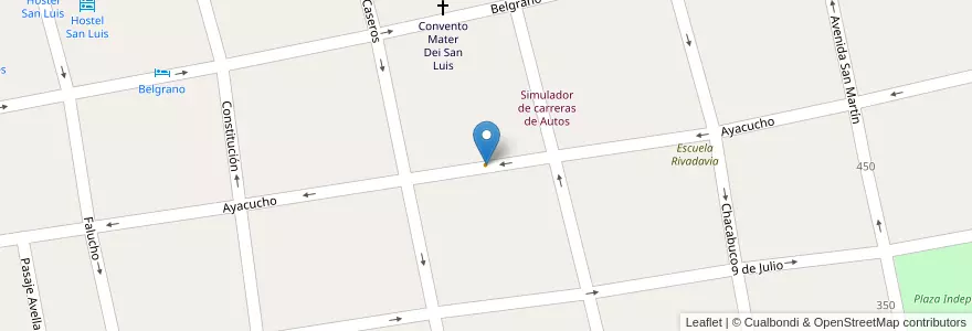 Mapa de ubicacion de Exótica Restó en アルゼンチン, サンルイス州, Juan Martín De Pueyrredón, Municipio De San Luis, San Luis.