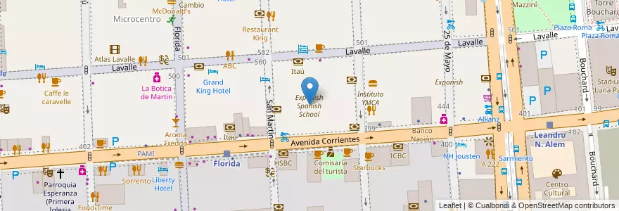 Mapa de ubicacion de Expanish Spanish School, San Nicolas en Argentine, Ciudad Autónoma De Buenos Aires, Comuna 1, Buenos Aires.