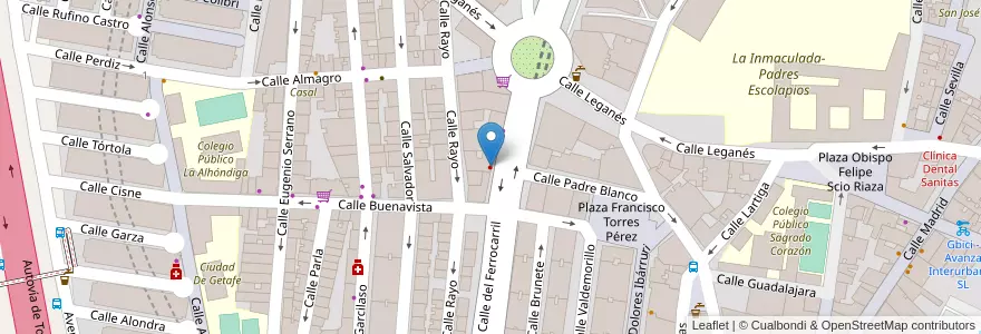 Mapa de ubicacion de Experdental en إسبانيا, منطقة مدريد, منطقة مدريد, Área Metropolitana De Madrid Y Corredor Del Henares, Getafe.